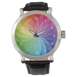 Floral Color Wheel Design Watch