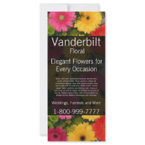 Floral Company Florist Gerber Daisy Rack Card rack cards by samack Floral Company Florist Gerber Daisy Rack Card rack cards