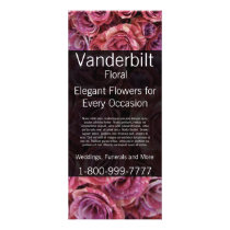 Floral Company Florist Pink Roses Rack Card rack cards