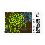 Floral Contempo (Brown) Save the Date Postage stamps