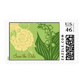 Floral Contempo (Cucumber) Save the Date Postage stamp