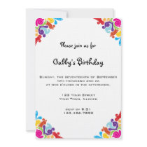 Floral Corners Birthday Party Invitation
