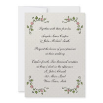 Floral Corners, Soft Dots Invitation