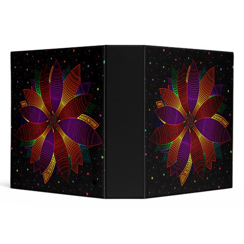 Floral cosmos 3 ring binder