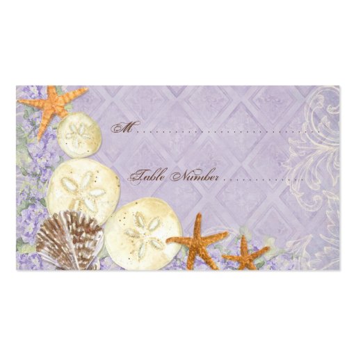 Floral Cottage by the Sea Shells Beachy Wedding Business Card