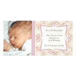 Floral Cream and Pink New Baby Photo Cards