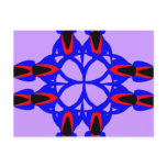 Floral Cross Blue Abstract Postcard