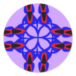 Floral Cross Blue Abstract Sticker