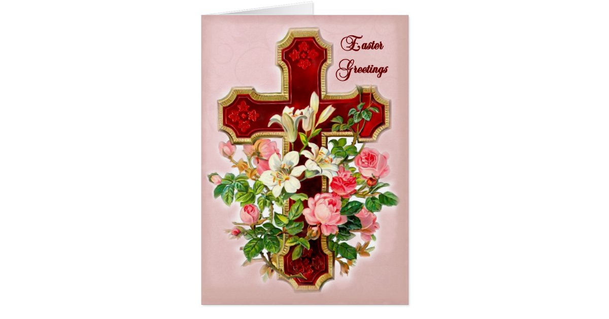Floral Cross Card | Zazzle