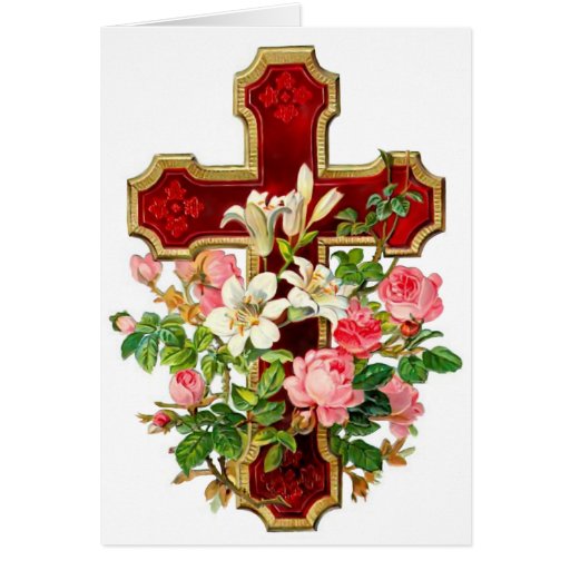 Floral Cross Cards | Zazzle