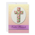 Floral Cross Easter Brunch Custom Invitations