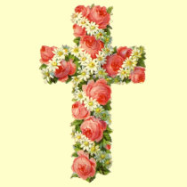 Floral Cross Women's Pocket Style Tees t-shirts
