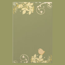 Floral & Cute Bird stationery