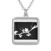 floral cutout personalized necklace