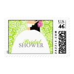 Floral Damask Bridal Shower Postage Stamp