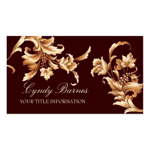 Floral Damask  Business Card (front side)