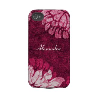 floral damask - cerise iphone case