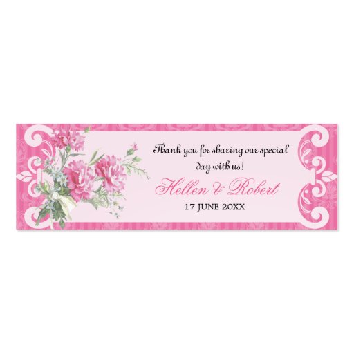 Floral Damask Elegant Wedding Favor Tag Business Card
