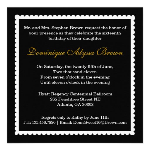 Floral Damask Invite with Gold Bow