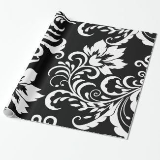 Floral Damask Pattern Wrapping Paper