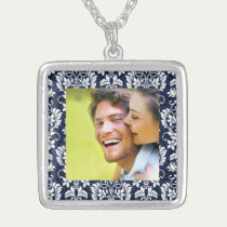 Floral Damask/ Photo necklaces
