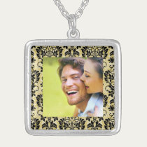 Floral Damask/ Photo necklaces