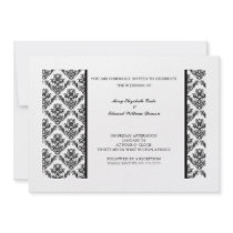Floral damask wedding invitation