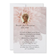 Floral Death Announcement Card invitation