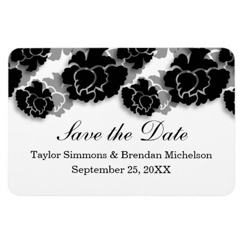 Floral Decadence Save the Date Magnet, Black premiumfleximagnet