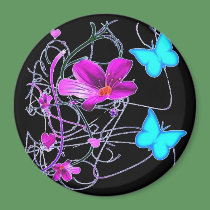 Floral Deco Magnet by elenaind Floral Deco Magnet