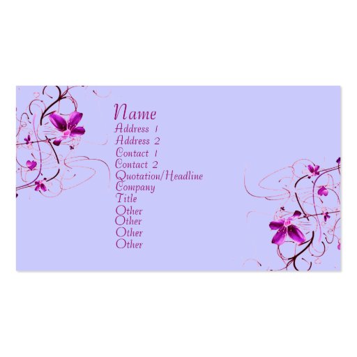 Floral Deco Profile Card Business Card Template (front side)
