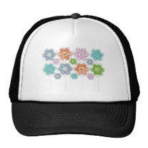 Floral Decor Mesh Hats