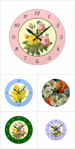 Floral Decor Wall Clocks