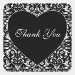 Floral Decorative Border Square Stickers