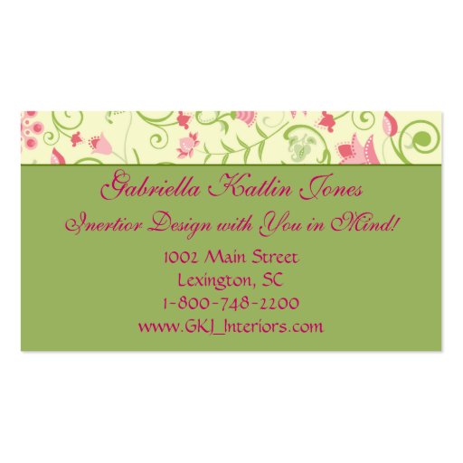 Floral Delight Business Card Templates (front side)