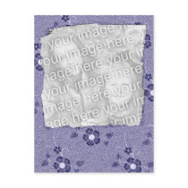 Floral Denim template postcards