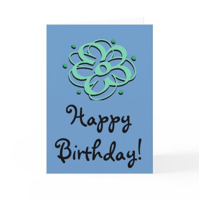 Floral Design Blue Greeting Card by kklawiter
