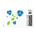 Floral Design - Blue postage