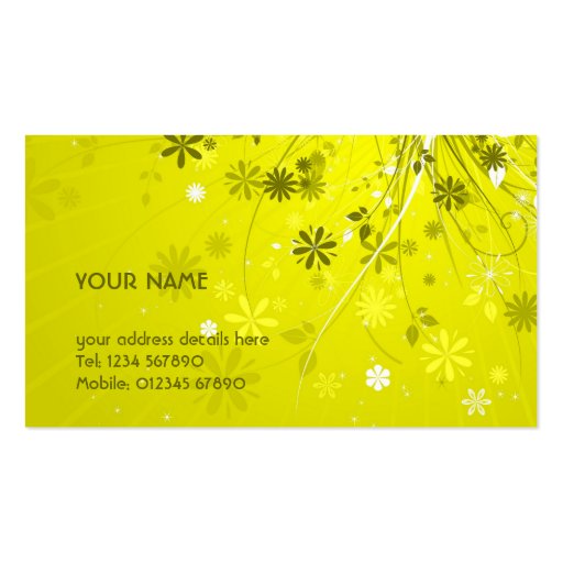 Floral Design Business Card (back side)