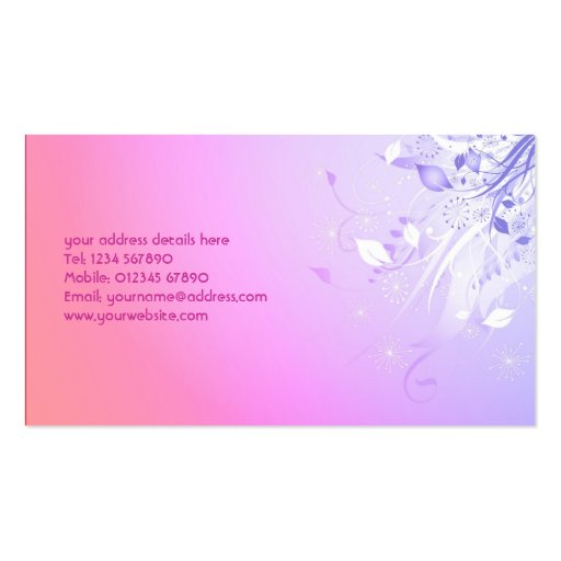 Floral Design Business Card (back side)