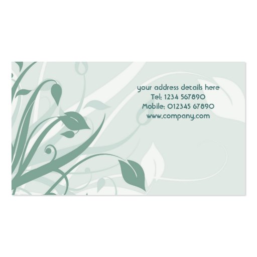 Floral Design Business Card (back side)