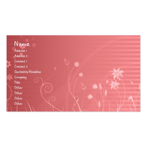 Floral Design Business Card Templates (front side)
