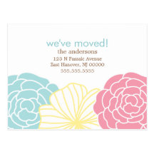Floral Design Moving Announcements Post Card