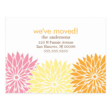 Floral Design Moving Announcements Post Cards