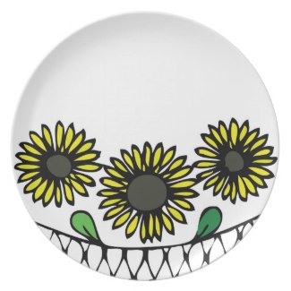 Floral design sunflower plate