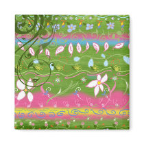 Floral Doodles Magnet by SBCSTUDIO Floral Doodles Magnet