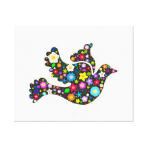 Floral Dove of flowers Canvas Prints