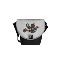 Floral Dove of flowers Courier Bags