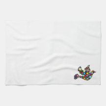 Floral Dove of flowers Kitchen Towel