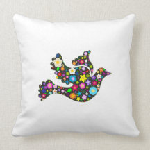 Floral Dove of flowers Pillow